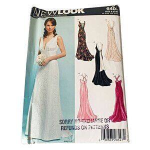 New Look 6401 Sewing Pattern Misses' Special Occasion Gown Dress Wedding Formal